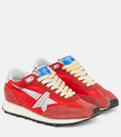 heißer Verkauf Luxus Golden Goose Marathon-Sneaker mit Wildlederbesatz rot