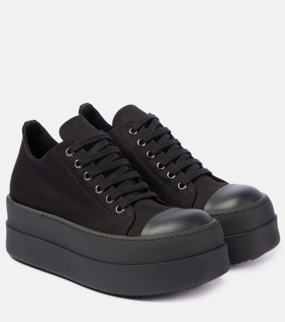 heißer Verkauf Luxus Rick Owens DRKSHDW Double Bumper Denim Plateau-Sneakers schwarz